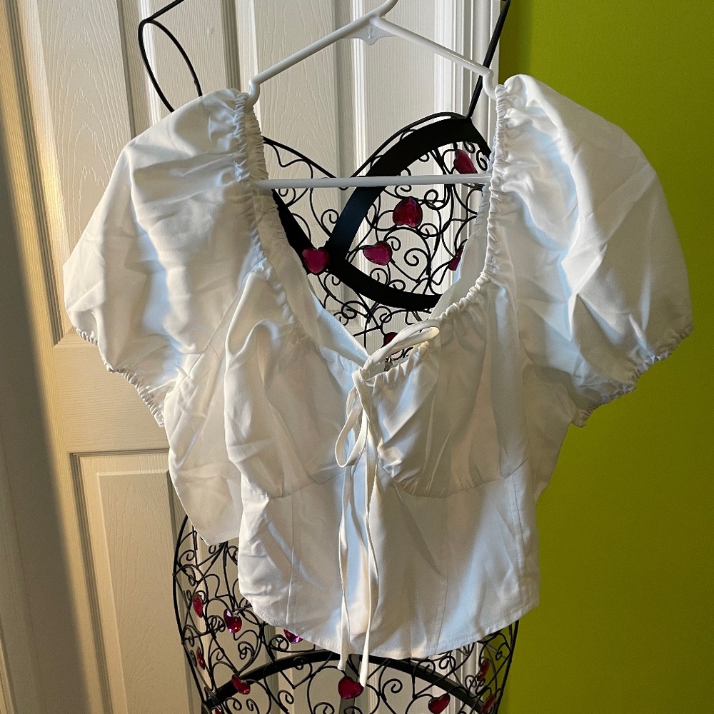White Peasant Blouse Size 3X from Shein